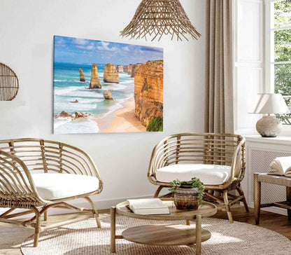 Bella Home 12 Apostles Rock With Sky Print Canvas Ready to hang