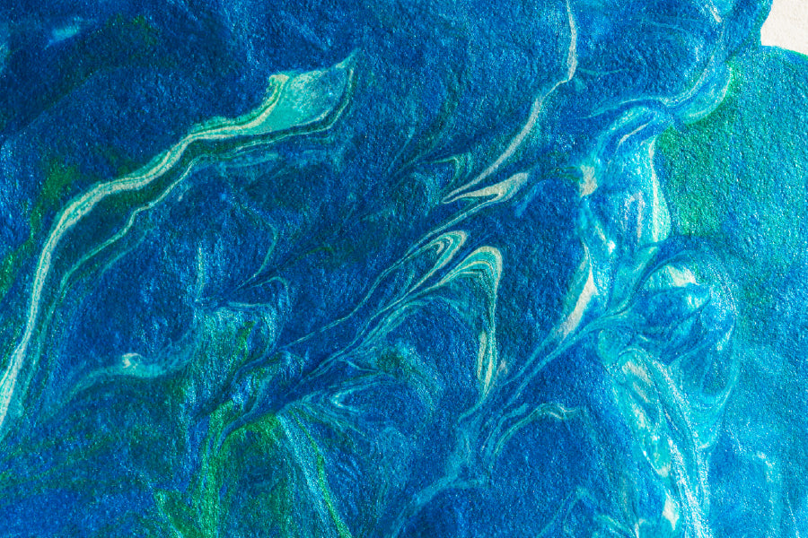Blue Green Wall Abstract Painting Print 100% Australian Made