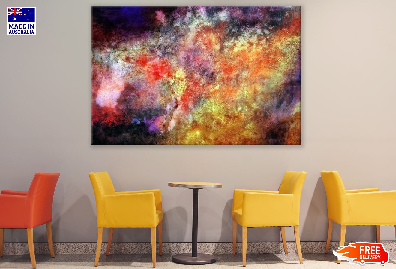 Black Red & Yellow Abstract Design Print 100% Australian Made