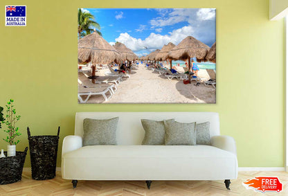 Riviera Maya Sea Huts View Cancun Mexico Print 100% Australian Made