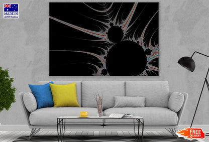 Black Circles Digital Abstract Design Print 100% Australian Made
