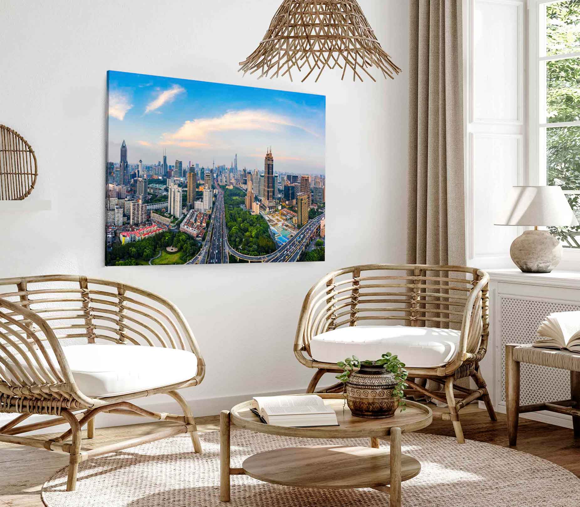 Bella Home Shanghai Skyline View in China Print Canvas Ready to hang