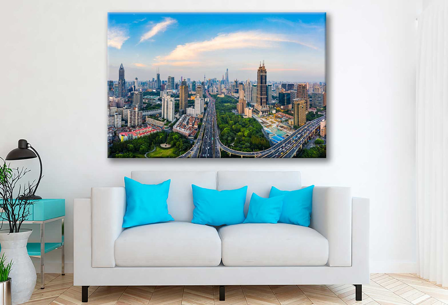 Bella Home Shanghai Skyline View in China Print Canvas Ready to hang