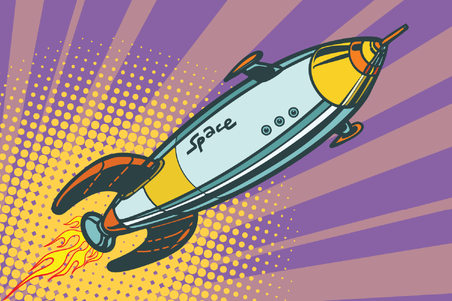 Rocket Illustration Print 100% Australian Made