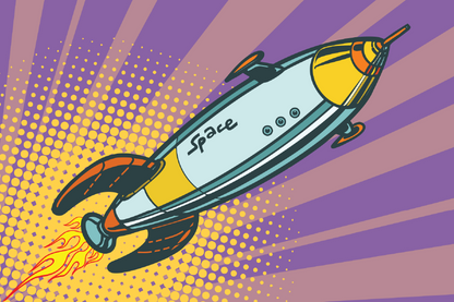 Rocket Illustration Print 100% Australian Made