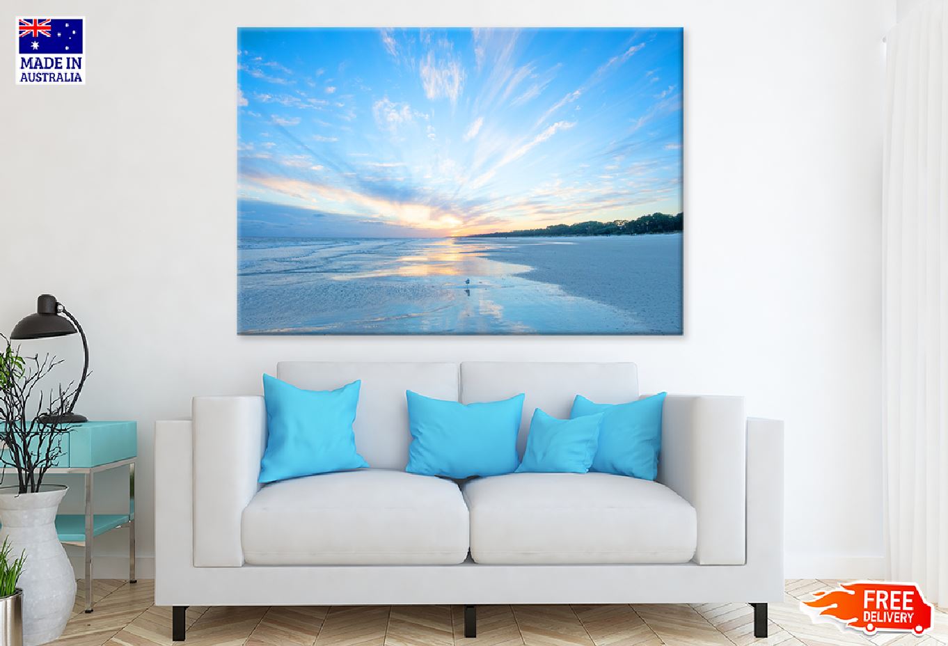 Beach Sunset & Shore Bird Hilton Photograph Print 100% Australian Made