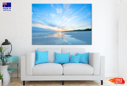Beach Sunset & Shore Bird Hilton Photograph Print 100% Australian Made