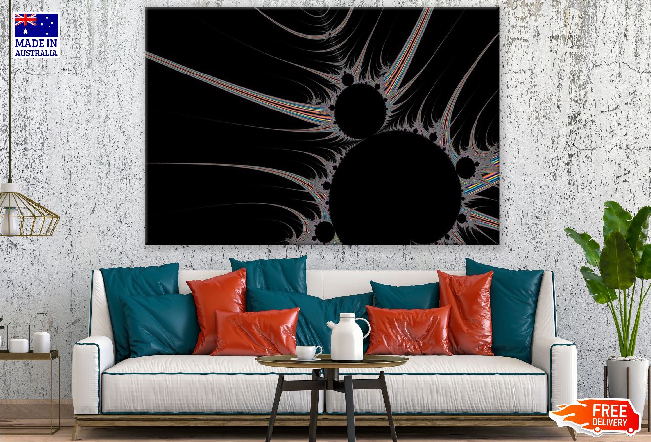Black Circles Digital Abstract Design Print 100% Australian Made