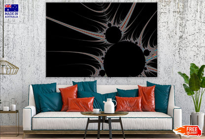 Black Circles Digital Abstract Design Print 100% Australian Made