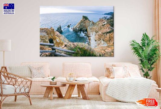Rocks near Calm Sea Scenery View Photograph Print 100% Australian Made