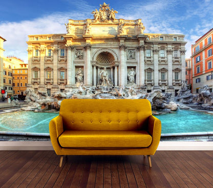 Wallpaper Murals Peel and Stick Removable Trevi Fountain, Rome, Italy High Quality