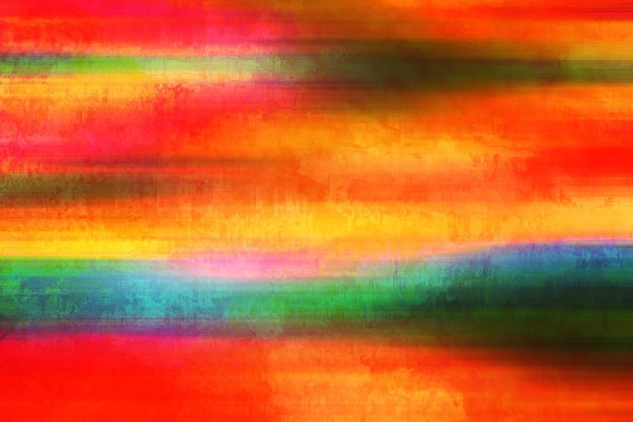 Red Yellow & Green Color Abstract Design Print 100% Australian Made