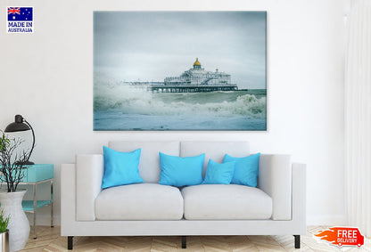 Eastbourne Pier with Sea Waves Photograph UK Print 100% Australian Made