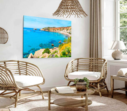 Bella Home Ibiza Island Beach View in Spain Print Canvas Ready to hang