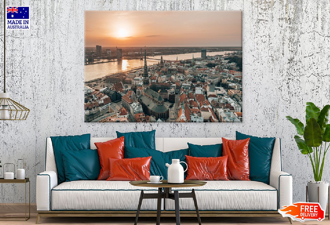 Daugava River & Old Town View Photograph Print 100% Australian Made