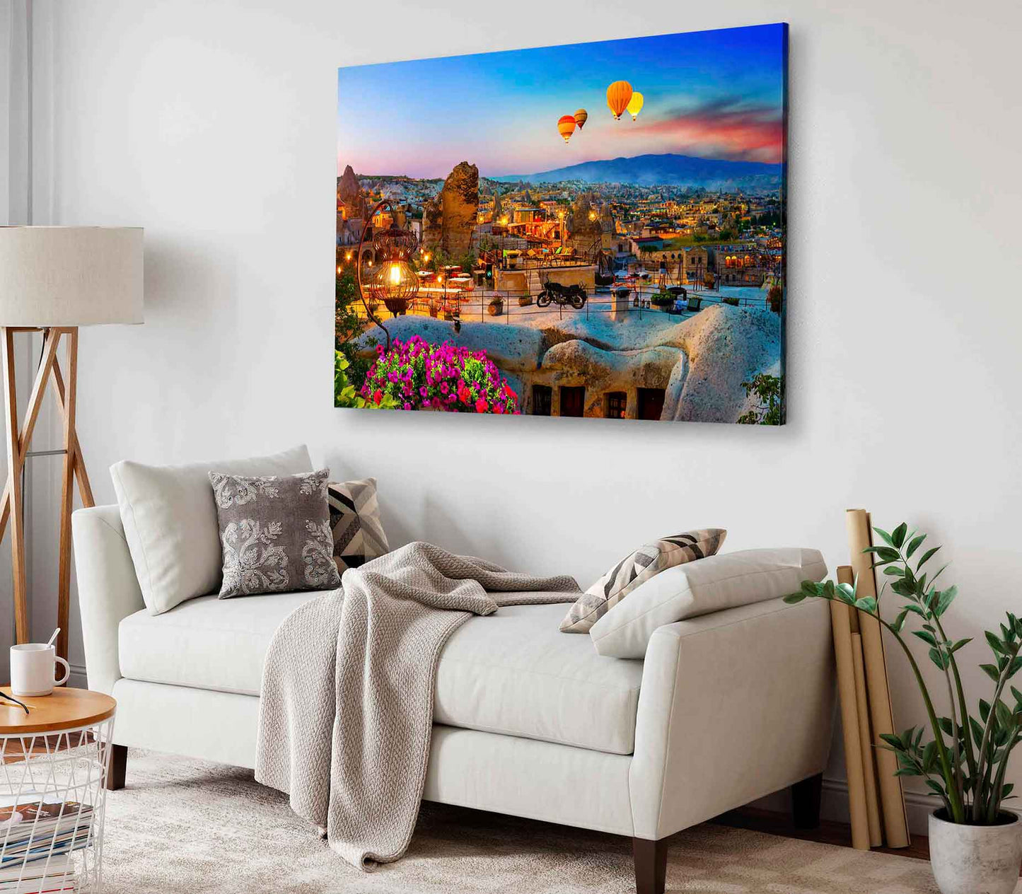 Bella Home Goreme Town on Sunset in Cappadocia Print Canvas Ready to hang