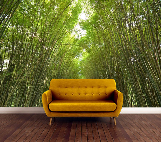 Wallpaper Murals Peel and Stick Removable Road Between Bamboo Trees High Quality