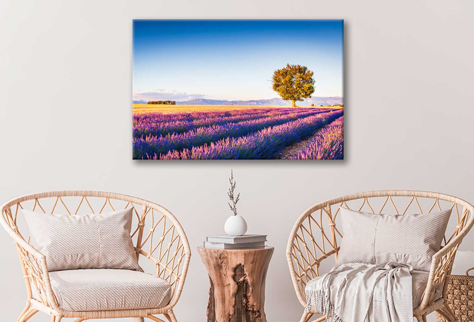 Bella Home Lavender Field Summer Sunset In France Print Canvas Ready to hang