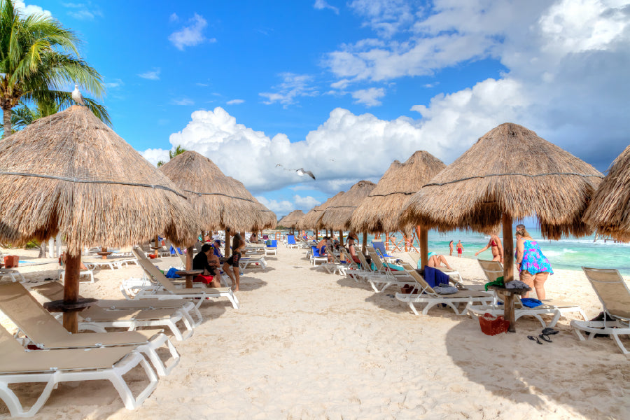 Riviera Maya Sea Huts View Cancun Mexico Print 100% Australian Made