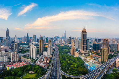 Bella Home Shanghai Skyline View in China Print Canvas Ready to hang