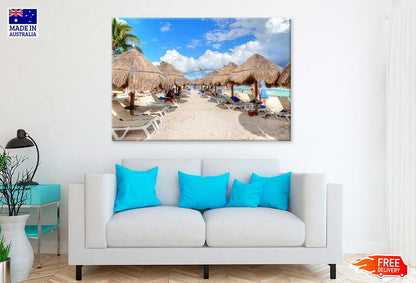 Riviera Maya Sea Huts View Cancun Mexico Print 100% Australian Made