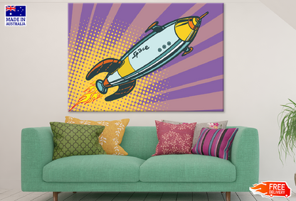 Rocket Illustration Print 100% Australian Made