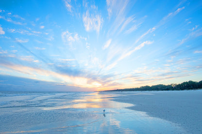 Beach Sunset & Shore Bird Hilton Photograph Print 100% Australian Made
