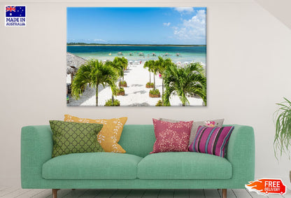 Beach Paradise with Palm Trees Photograph Print 100% Australian Made