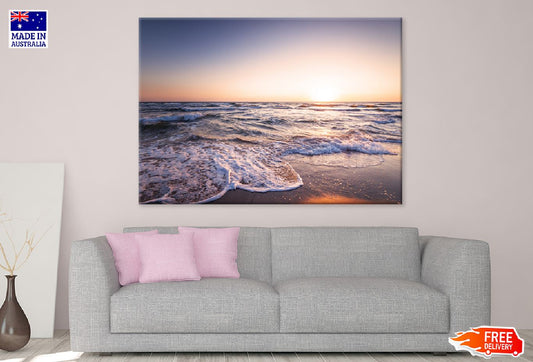 Sunset Sea Waves View Photograph Print 100% Australian Made