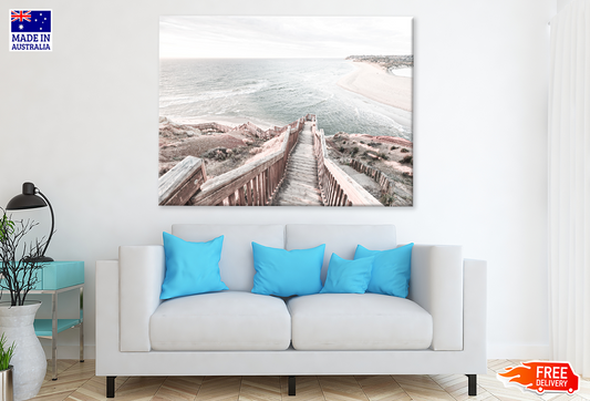 South Port Beach Boardwalk View Print 100% Australian Made