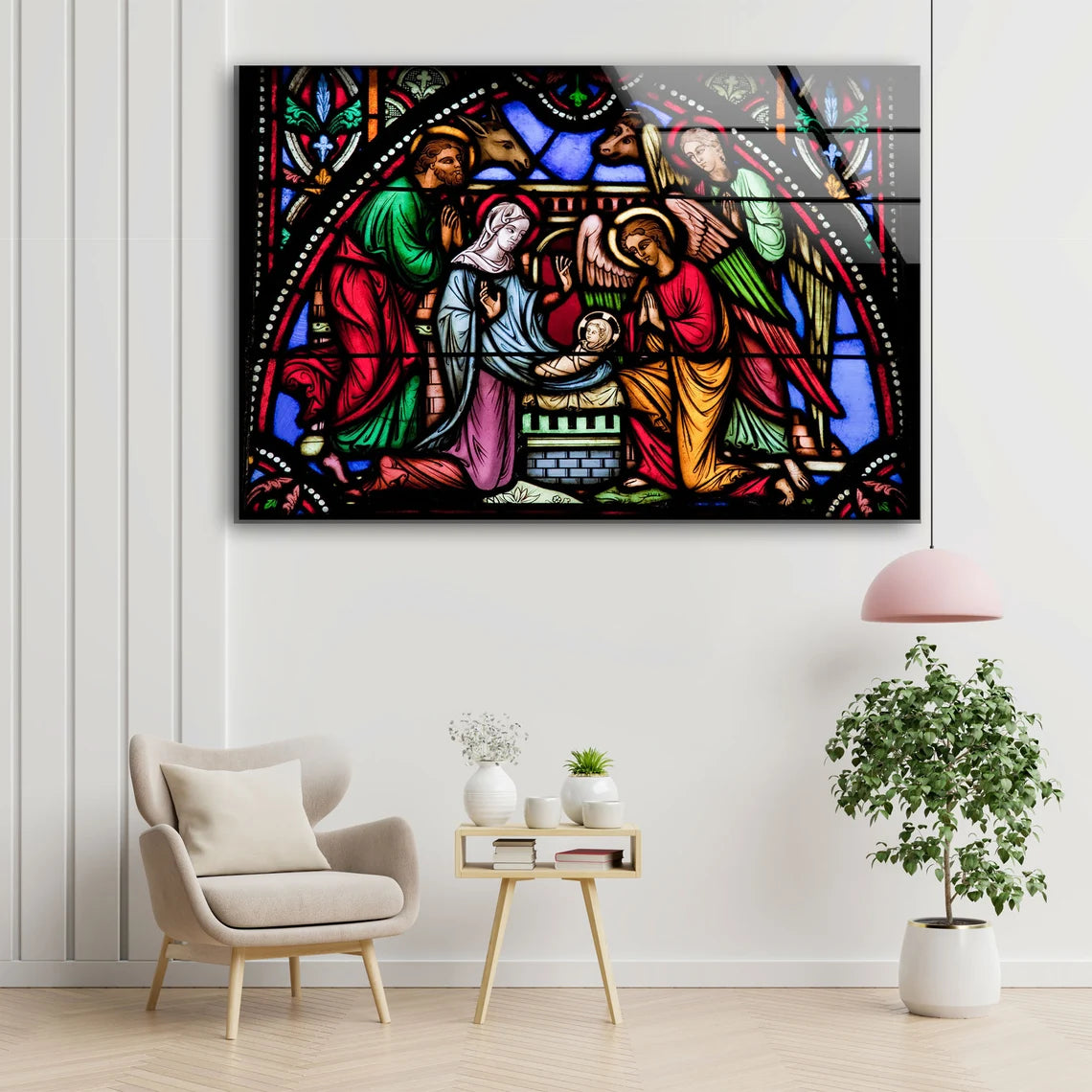 Jesus & Angel Glass Design Acrylic Glass Print Tempered Glass Wall Art 100% Made in Australia Ready to Hang