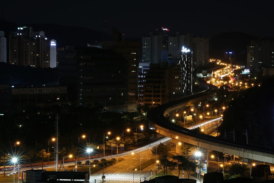 Cityscape & Highway Night View Photograph Print 100% Australian Made