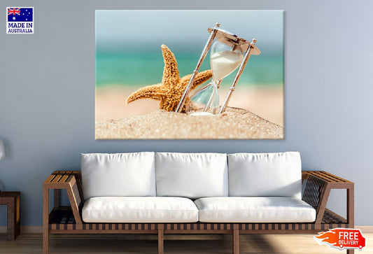 Hourglass & Seastar Sandy Beach Photograph Print 100% Australian Made