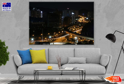 Cityscape & Highway Night View Photograph Print 100% Australian Made