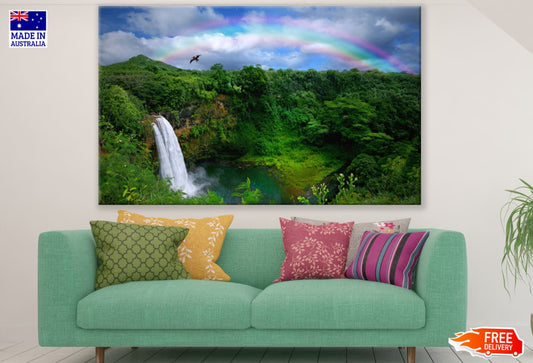 Stunning Waterfall in Forest View Print 100% Australian Made