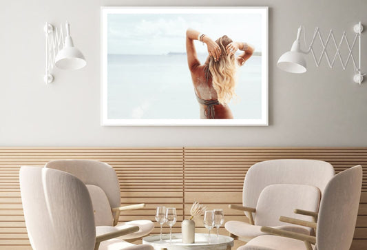 Girl on Beach with Bikini Home Decor Premium Quality Poster Print Choose Your Sizes