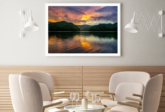 Lake & Forest at Sunset Scenery Home Decor Premium Quality Poster Print Choose Your Sizes
