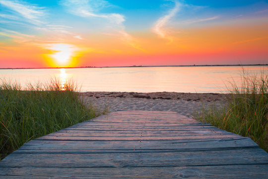 Sand Path to Sea Sunset Scenery Print 100% Australian Made