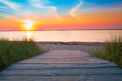 Sand Path to Sea Sunset Scenery Print 100% Australian Made