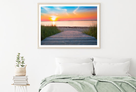 Sand Path to Sea Sunset Scenery Home Decor Premium Quality Poster Print Choose Your Sizes