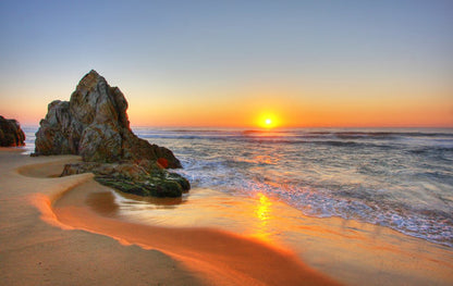Rock on Sea Sunset Scenery View Print 100% Australian Made