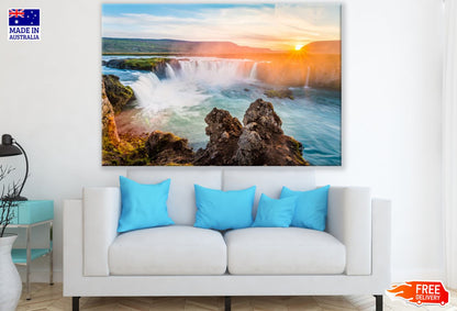 Stunning Waterfall Scenery Sunset Print 100% Australian Made