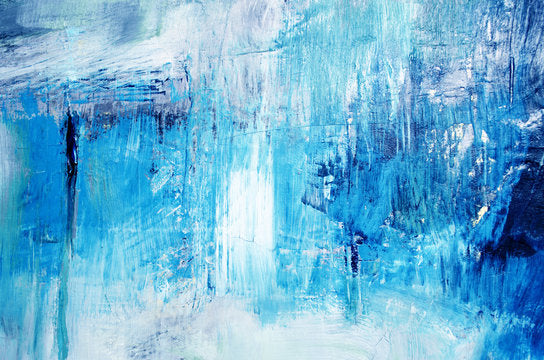 Blue & White Abstract Painting Print 100% Australian Made