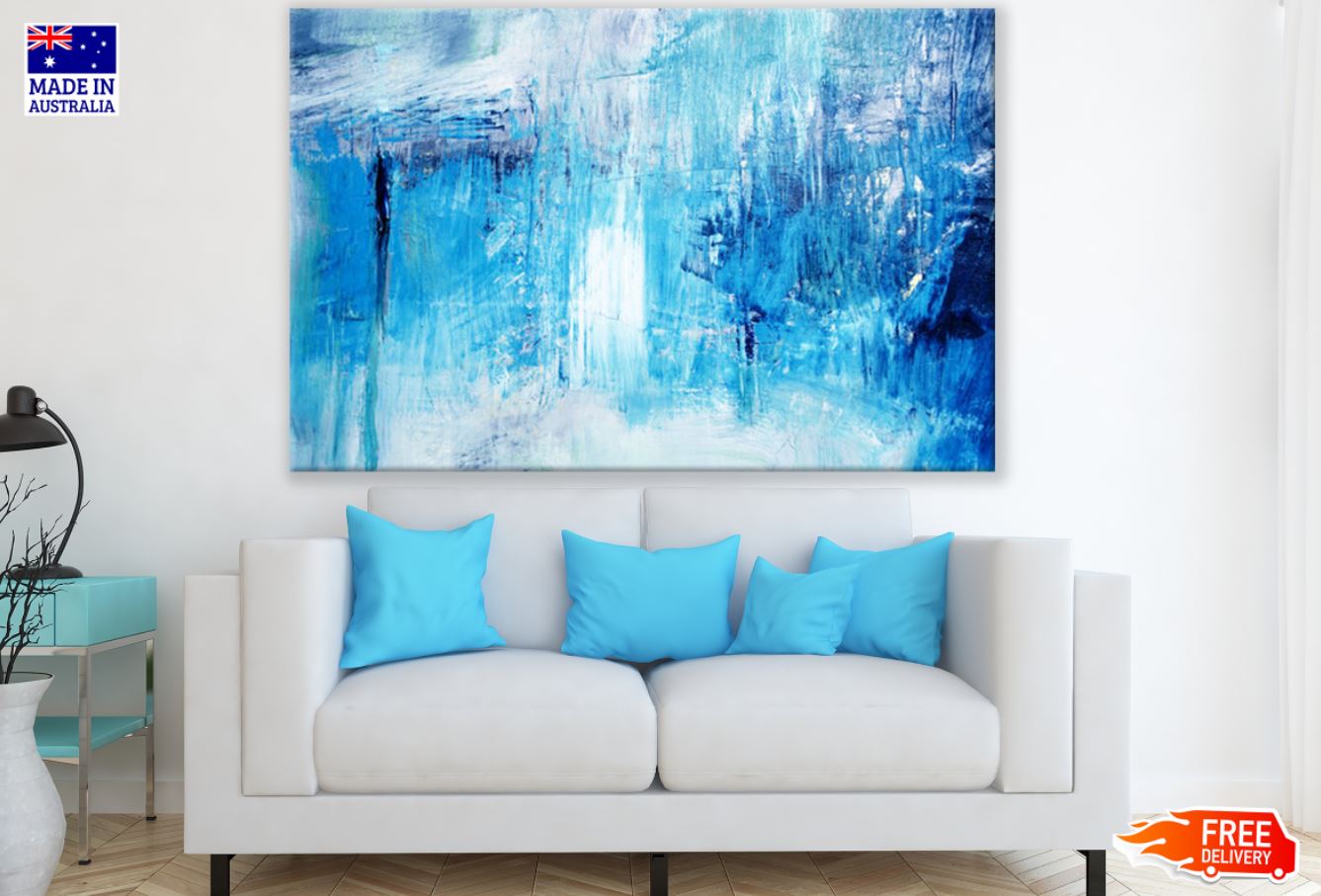 Blue & White Abstract Painting Print 100% Australian Made