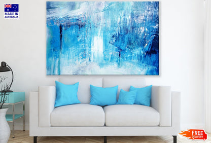 Blue & White Abstract Painting Print 100% Australian Made