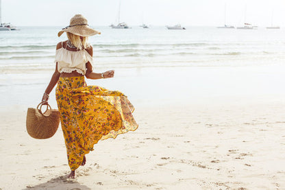 Girl Walking on Beach Photograph Home Decor Premium Quality Poster Print Choose Your Sizes