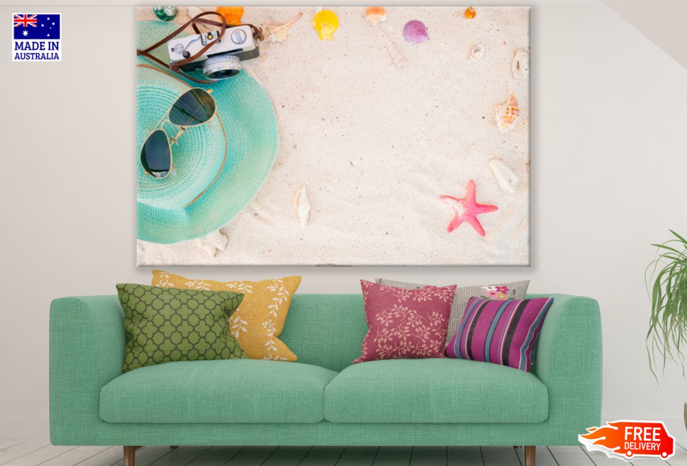 Star Fish Sun Glass Camera & Hat Print 100% Australian Made