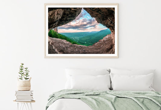 Rock Cave & Forest Sky View Home Decor Premium Quality Poster Print Choose Your Sizes