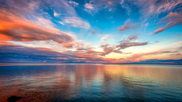 Sunset Sea Scenery Photograph Print 100% Australian Made