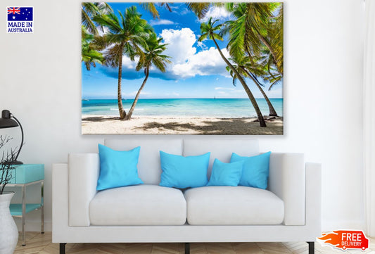 Palm Trees at Sea Scenery View Print 100% Australian Made